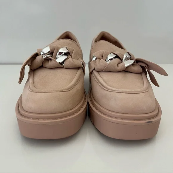 NORDSTROM Trinity Lug Sole Leather Loafer In Pink Peach NEW - Picture 7 of 13